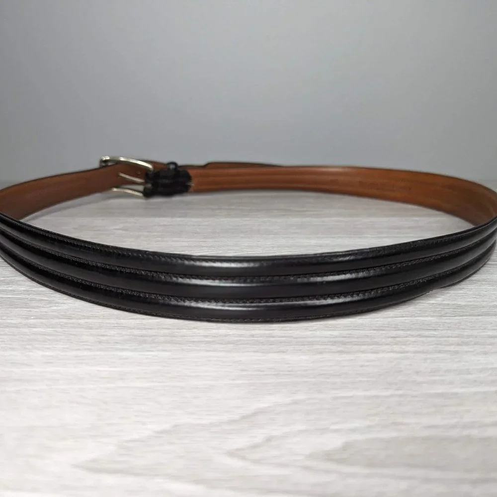 Johnston & Murphy Black Leather Belt Size 42